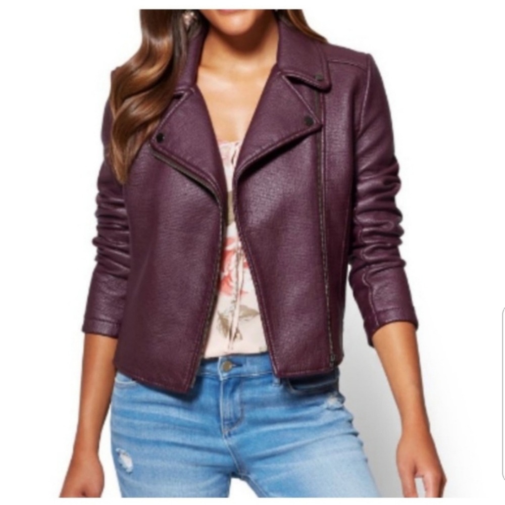 New York & Company Leather Moto Jacket